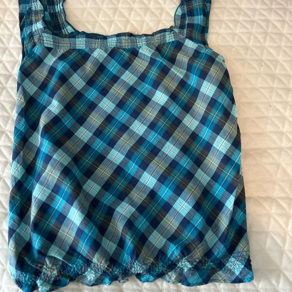 OP Vintage Blue Plaid Kids Tank Top - Picture 2 of 6